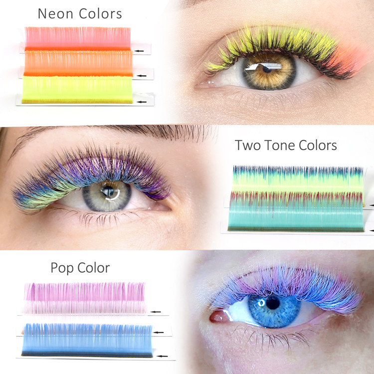Individual Colored Eyelash Extensions Private Label 